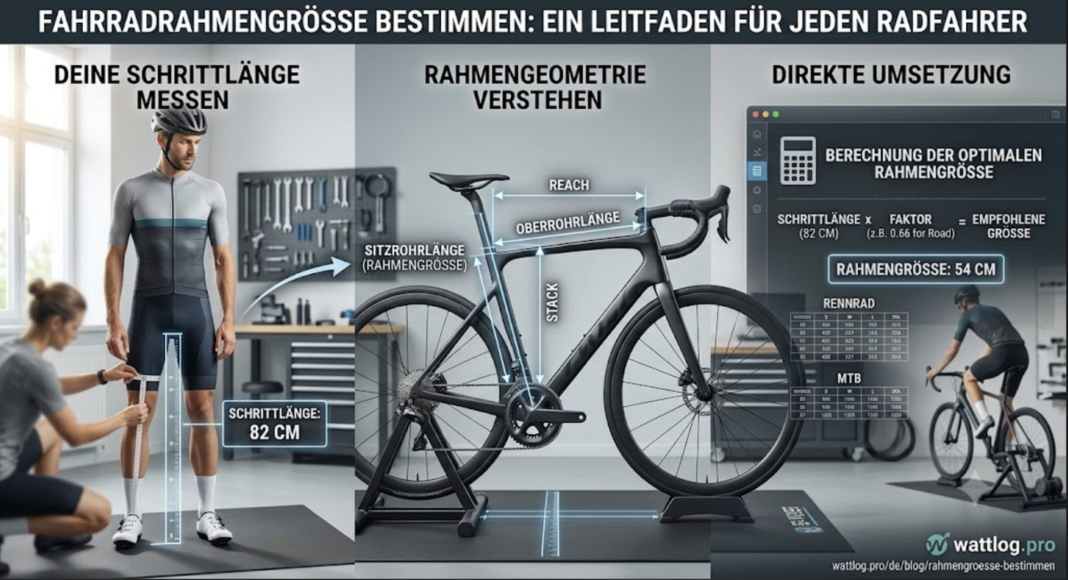 Rahmengröße messen & bestimmen — Größentabelle in cm (S–XL)