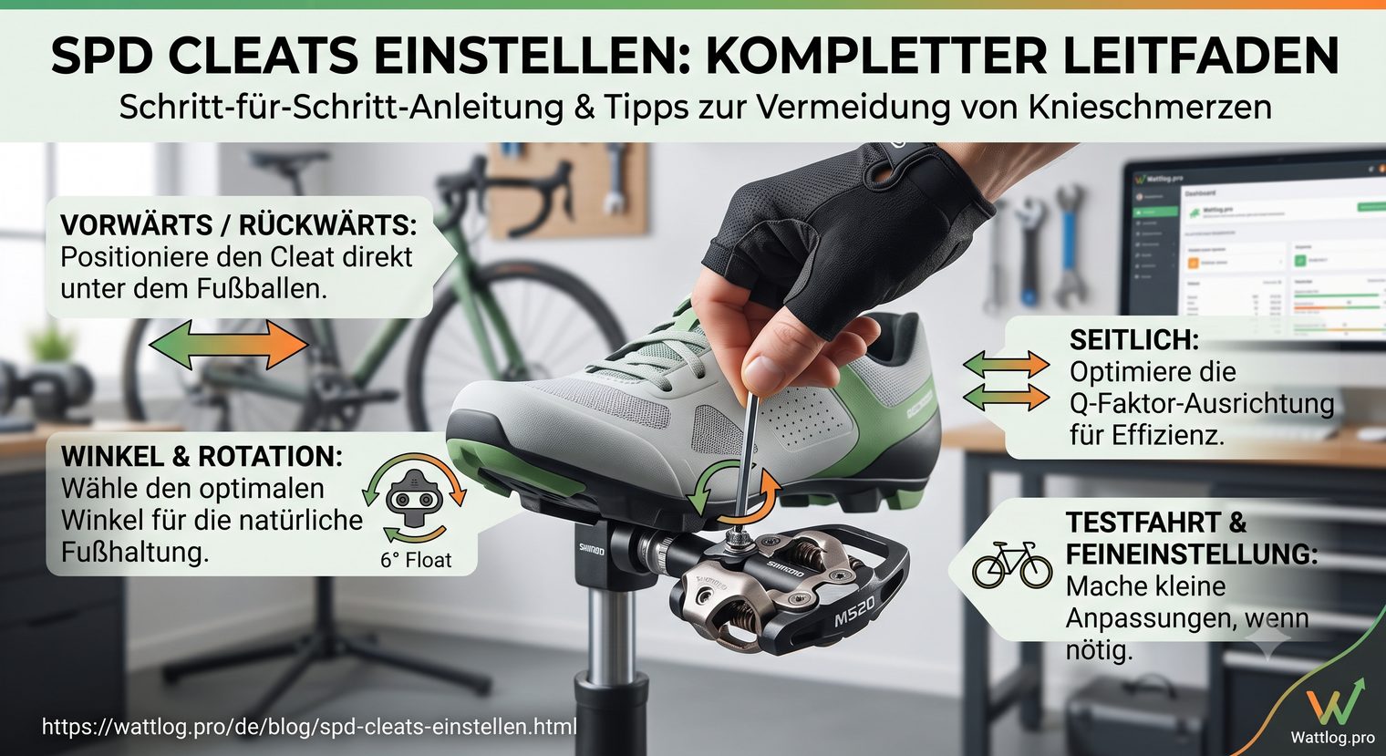 SPD-Cleats einstellen — Position, Rotation und häufige Fehler