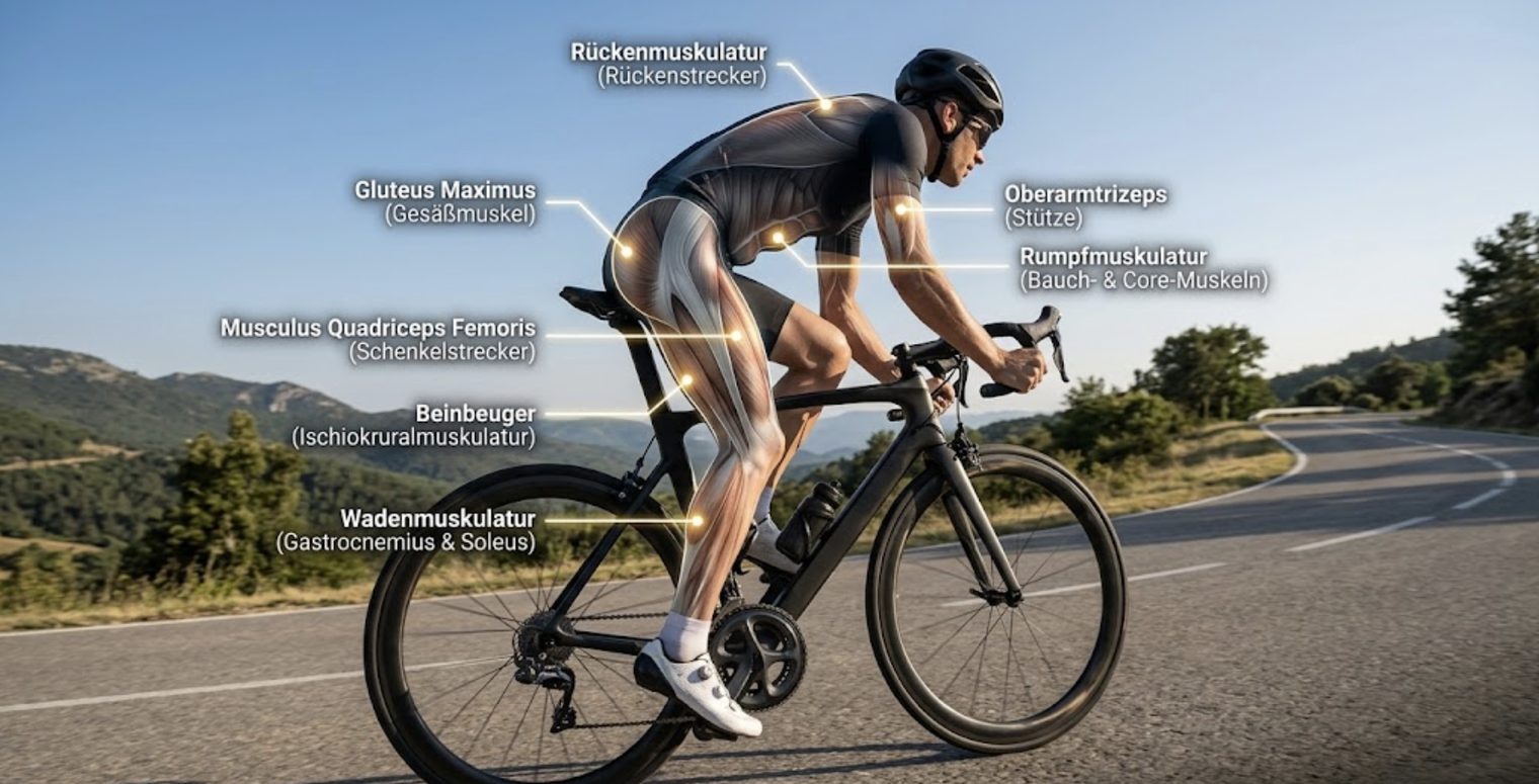 Welche Muskeln arbeiten beim Radfahren?
